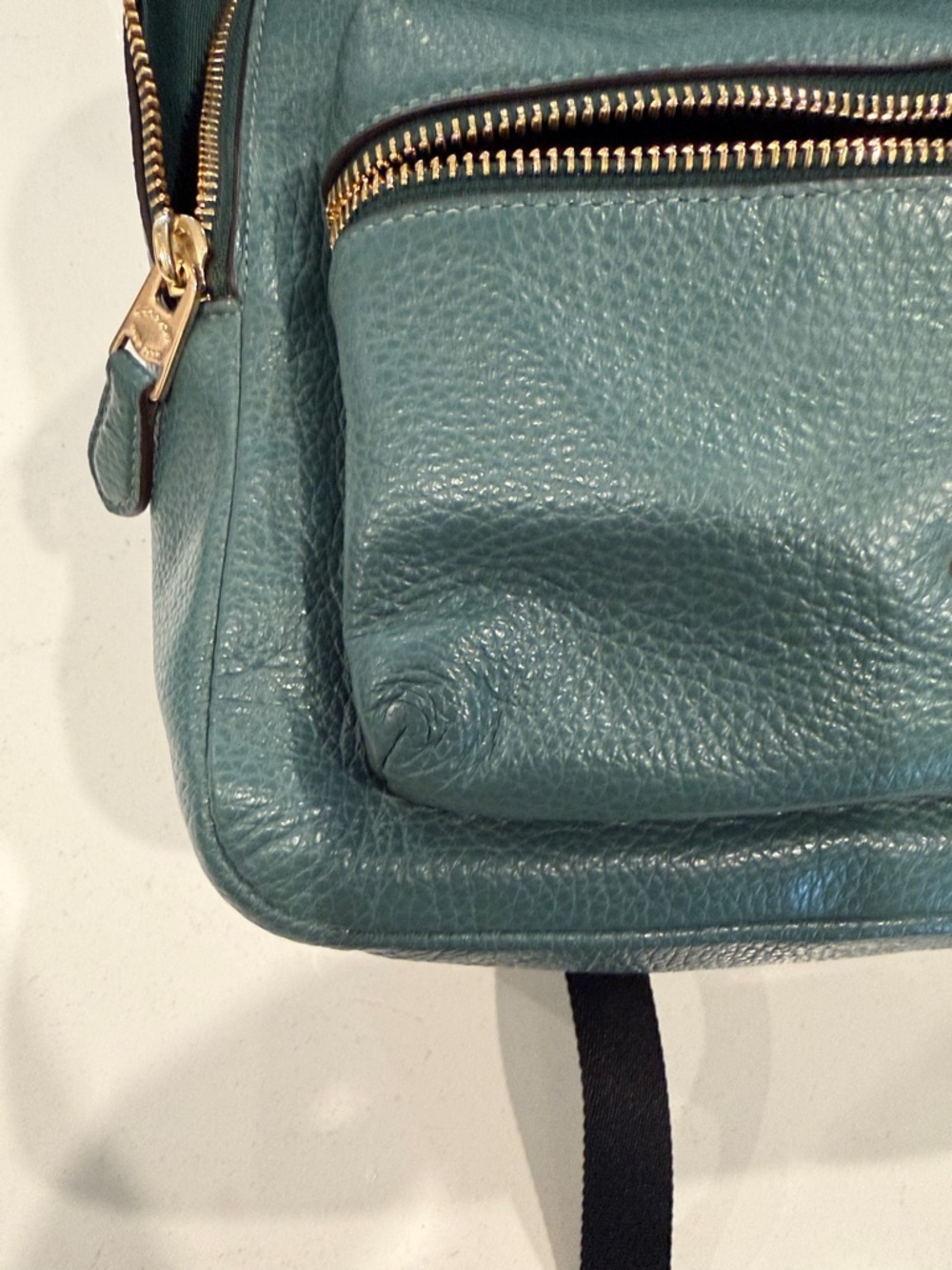 Coach Green Pebbled Leather Mini Backpack with Gold Hardware - Picture 11 of 12